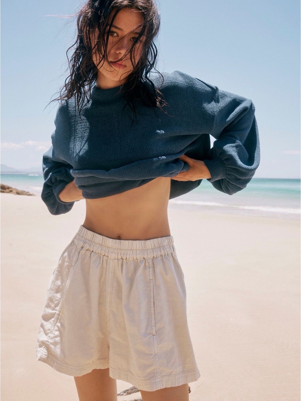 Free People Get Free Poplin Pull On Shorts